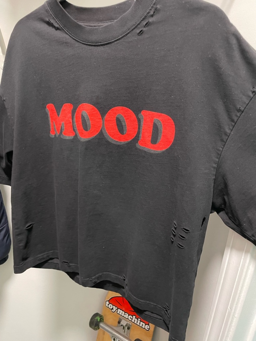 MOOD Graphic Distressed Black Tee
